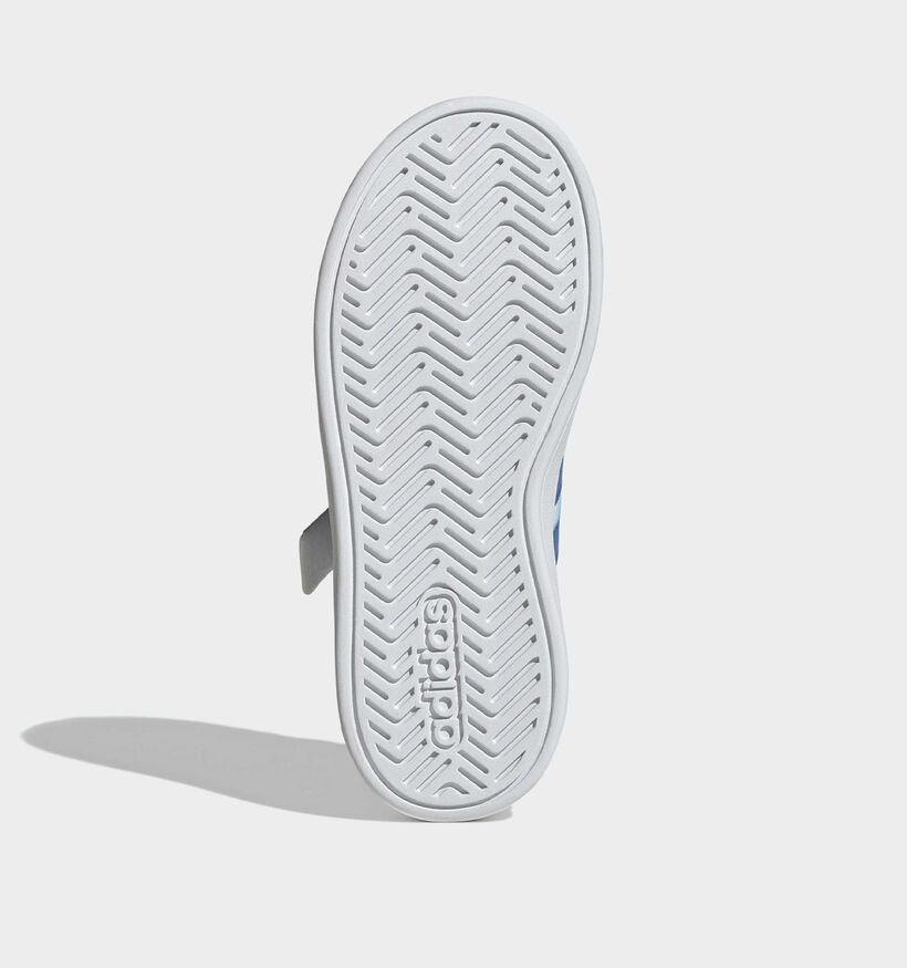 adidas Grand Court 3.0 Baskets en Blanc/Bleu pour gar&ccedil;ons (372774) - pour semelles orthop&eacute;diques