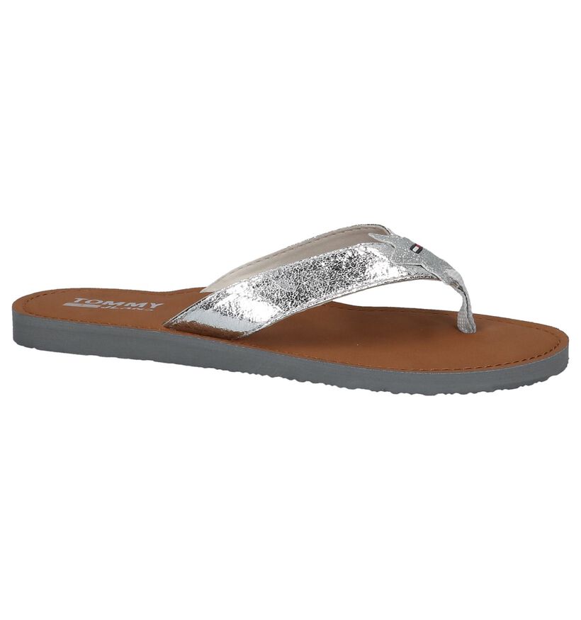 Zilveren Teenslipper Tommy Hilfiger Glitter Beach Sandal in kunstleer (212745)