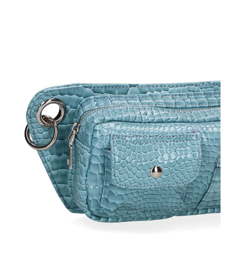 Hvisk Brillay Croco Vegan Sac porté croisé en Bleu en simili cuir (301350)