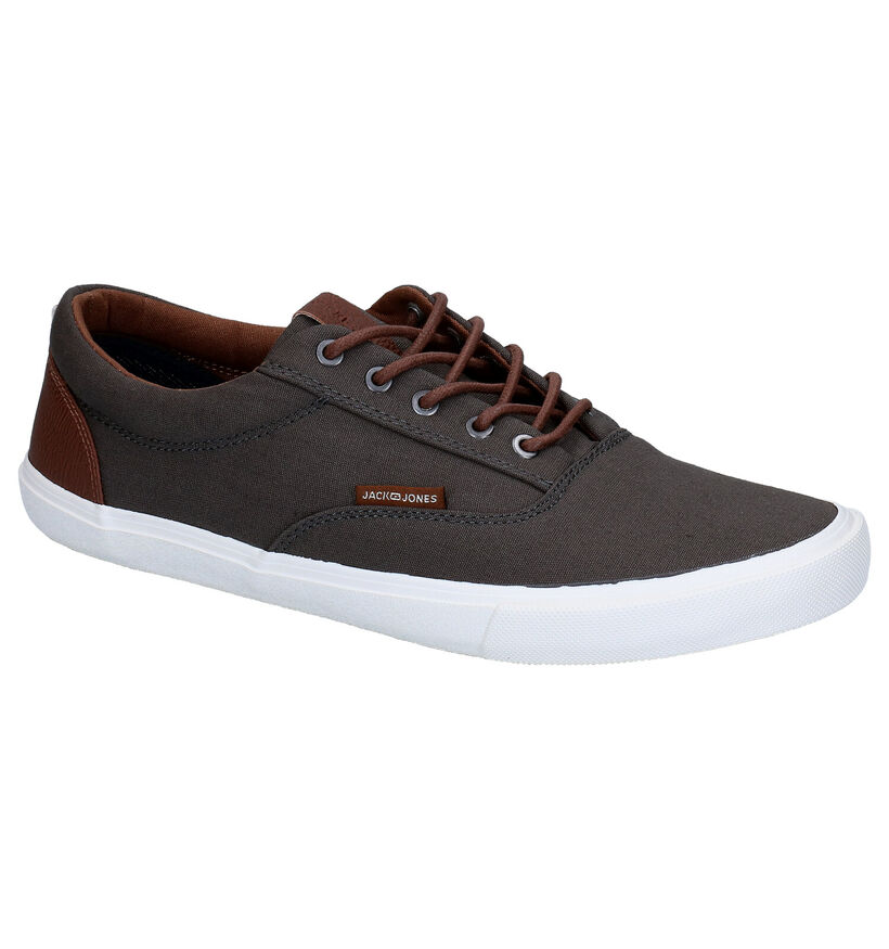 Jack & Jones Vision Classic Grijze Veterschoenen in stof (276406)