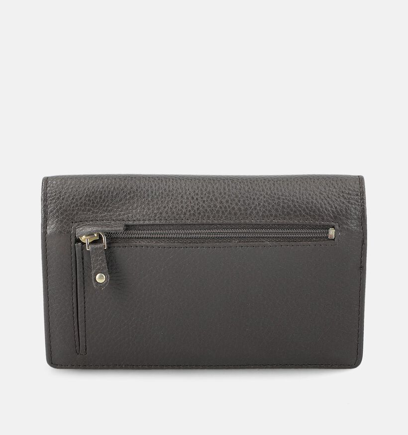 Crinkles Porte-monnaie zipp&eacute; en Brun fonc&eacute; pour femmes (381752)