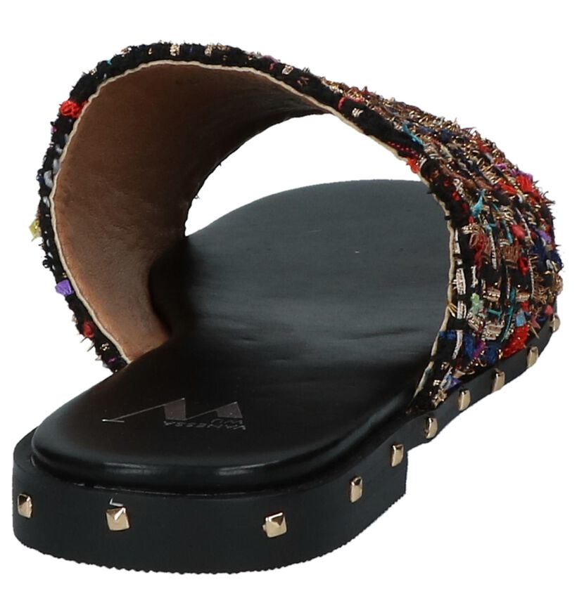 Vanessa Wu Multicolor Slippers met Studs, , pdp
