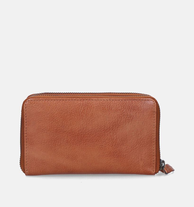 Label M Porte-monnaie zippé en Cognac pour femmes (358853)
