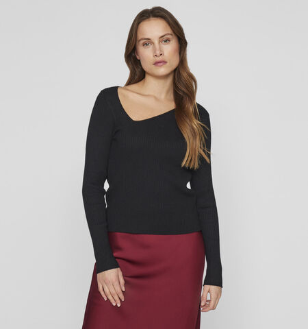 Vila T-shirts Noir/Beige