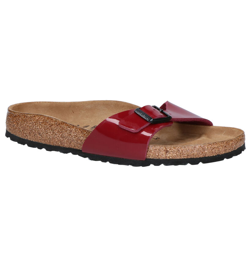 Birkenstock Madrid Rode Slippers in kunstleer (322644)