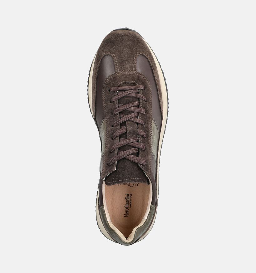 NeroGiardini Chaussures plates en Brun fonc&eacute; pour hommes (382163) - pour semelles orthop&eacute;diques