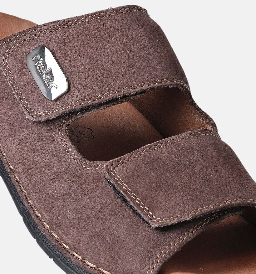 Rieker Nu-pieds casual en Brun foncé pour hommes (354831)