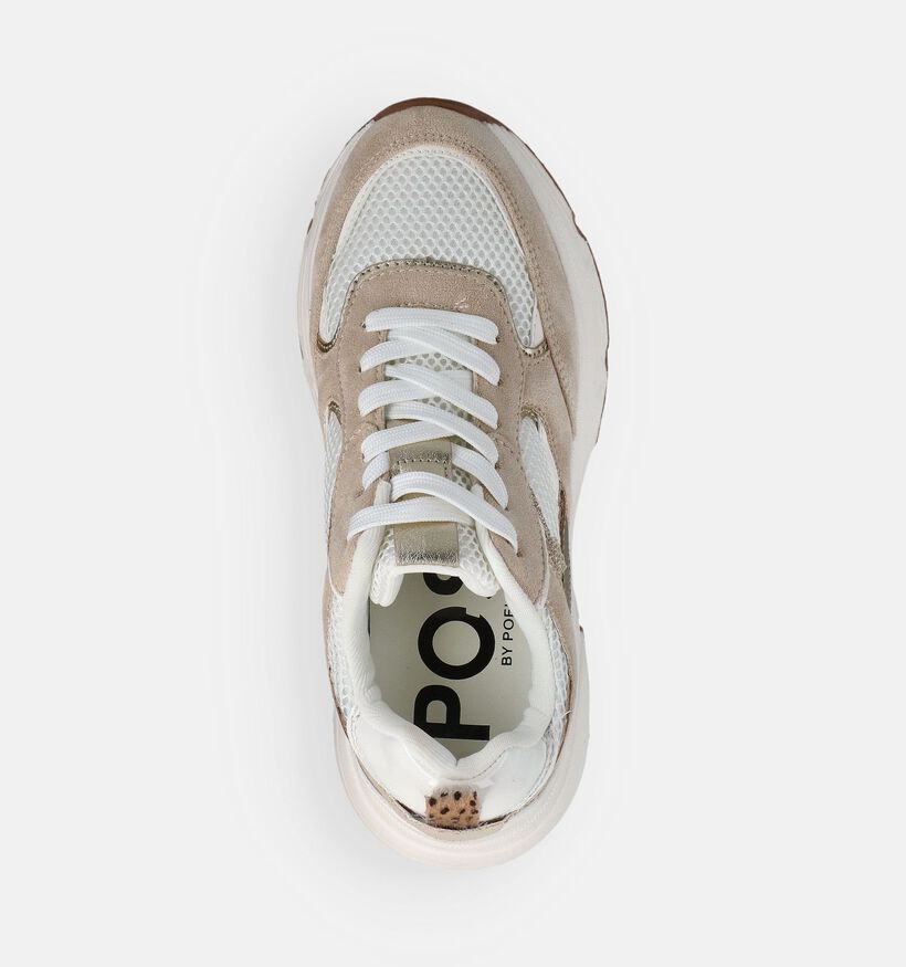 Posh by Poelman Donkerbeige Veterschoenen voor dames (368771) - geschikt voor steunzolen