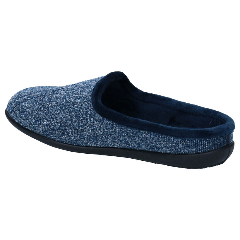 Milo & Mila Pantoufles ouvertes en Bleu foncé en textile (283927)