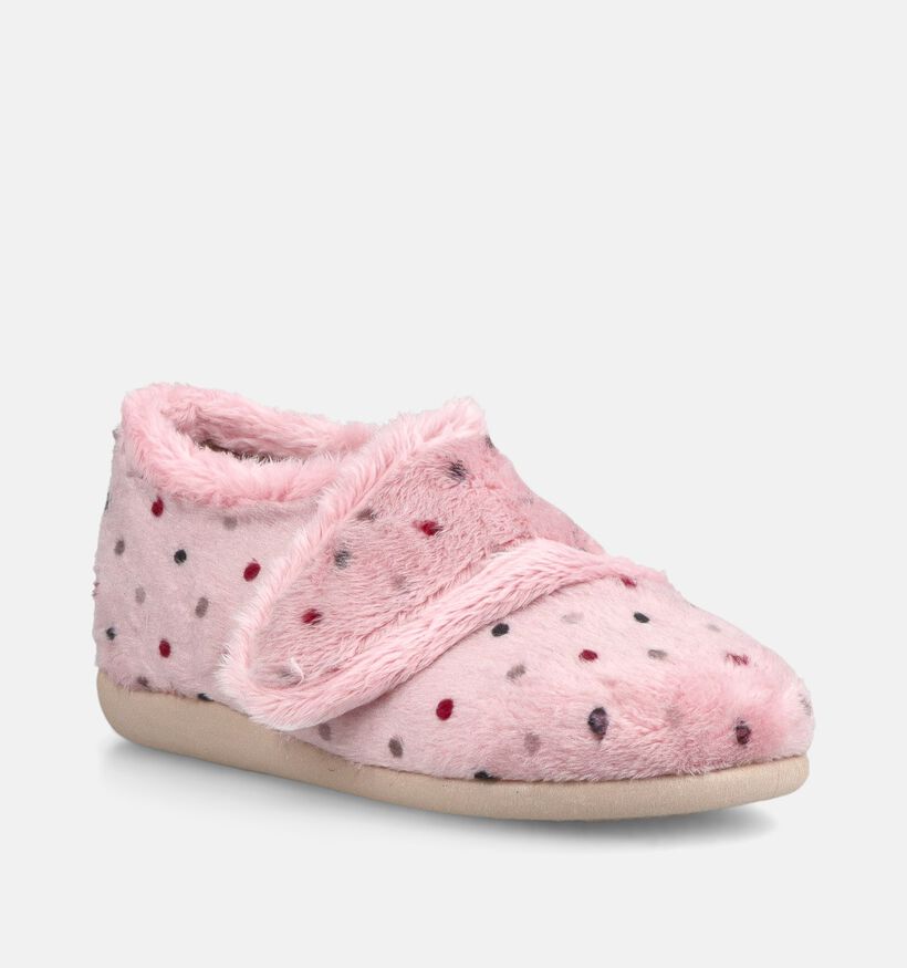 Milo & Mila Pantoufles en Rose pour filles (381135) - pour semelles orthop&eacute;diques
