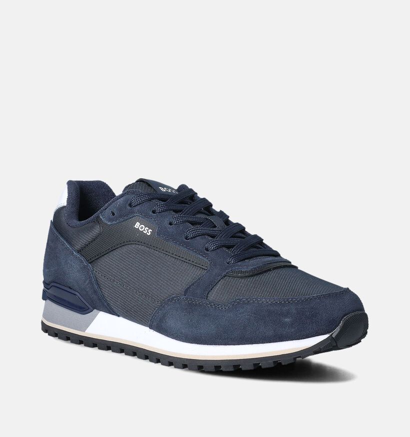 BOSS Parkour-L Runn Blauwe Veterschoenen voor heren (352401) - geschikt voor steunzolen