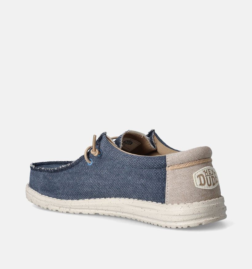HEYDUDE Wally Coastline Jute Chaussures sans lacets en Bleu pour hommes (353469) - pour semelles orthopédiques