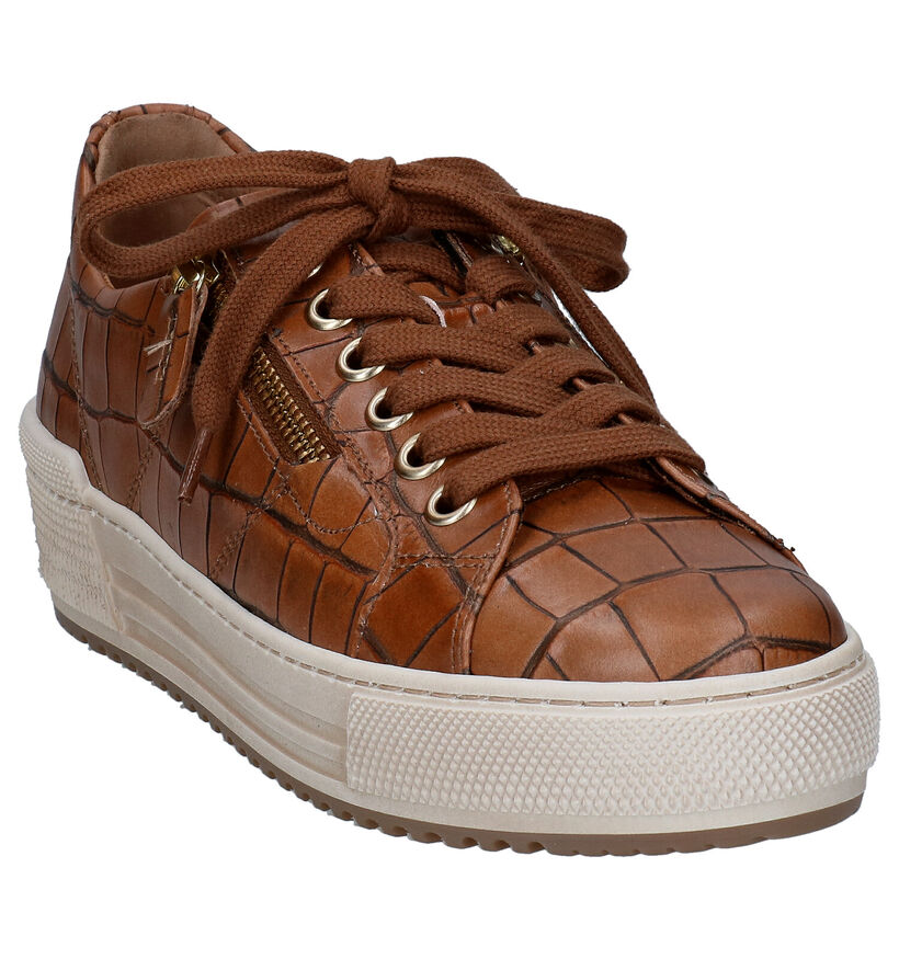 Gabor OptiFit Cognac Veterschoenen in leer (297404)