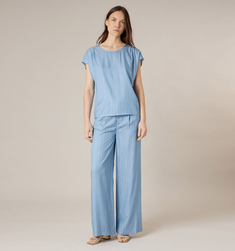 Deeluxe Original Natania Blauwe Mouwloze Blouse voor dames (369761)