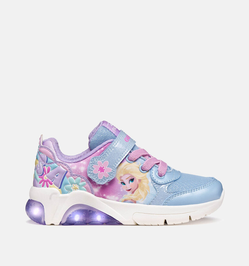 Geox Fadinlight Lichtblauwe Frozen Sneakers voor meisjes (370164) - geschikt voor steunzolen