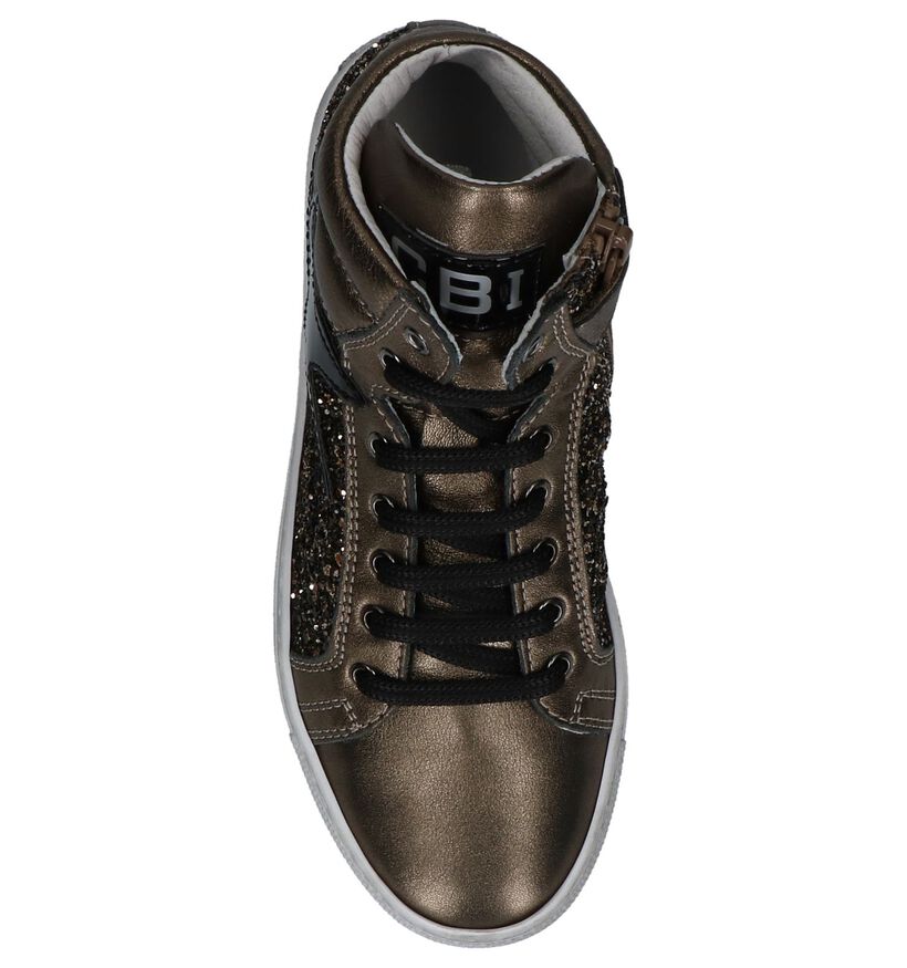 Bronzen Hoge Sneakers met Glitters Ciao Bimbi, Brons, pdp