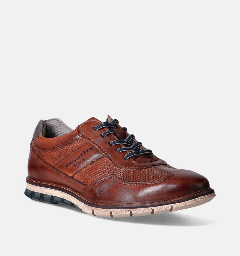 Bugatti Simone Cognac Geklede veterschoen voor heren (355307) - geschikt voor steunzolen