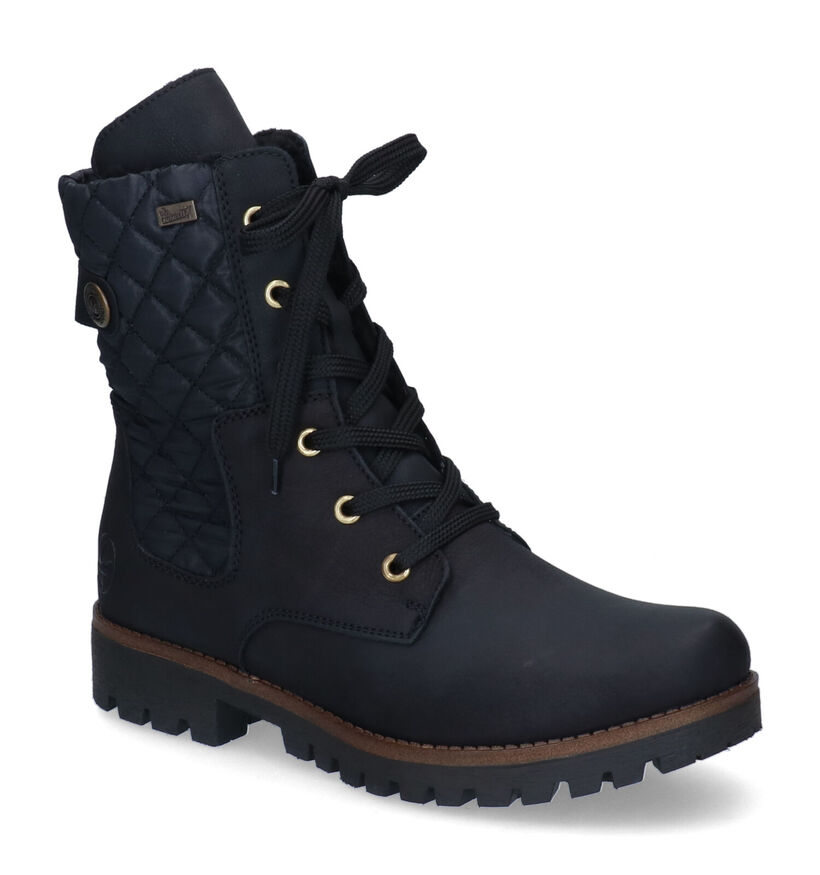 Rieker Boots à lacets en Noir en textile (297928)