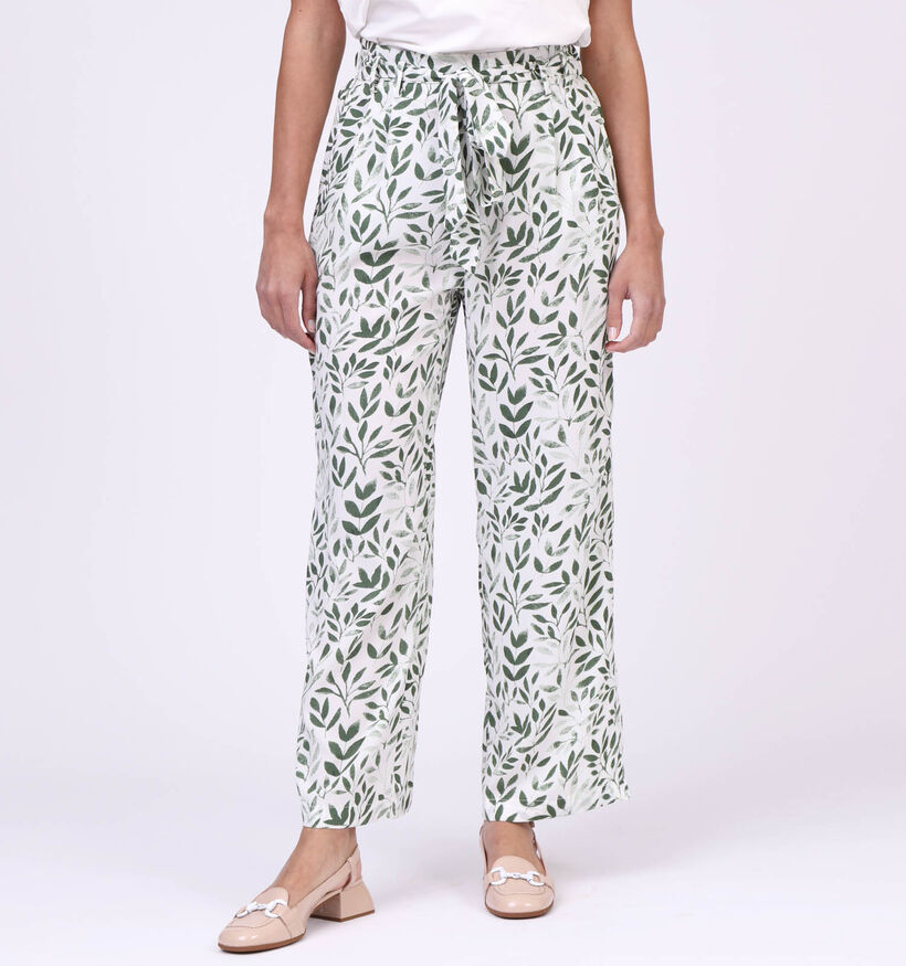 Millenium Pantalon large en Blanc/vert (317283)