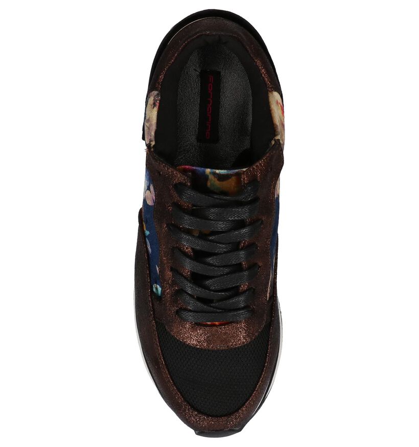 Fornarina Bronzen Sneakers met Bloemenprint, , pdp