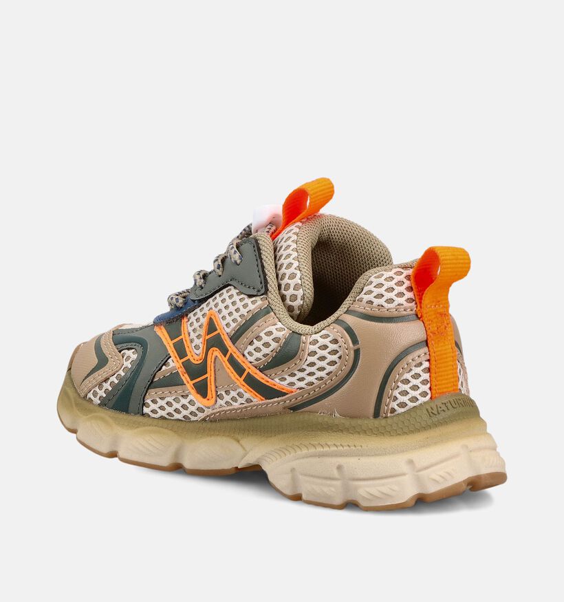 Naturino Wave Beige/Kakigroene Sneakers voor jongens (377261) - geschikt voor steunzolen