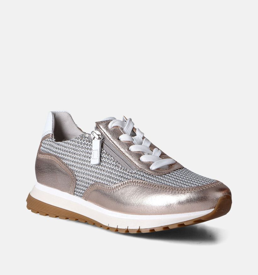 Gabor Ecru/Gouden Sneakers voor dames (352091) - geschikt voor steunzolen