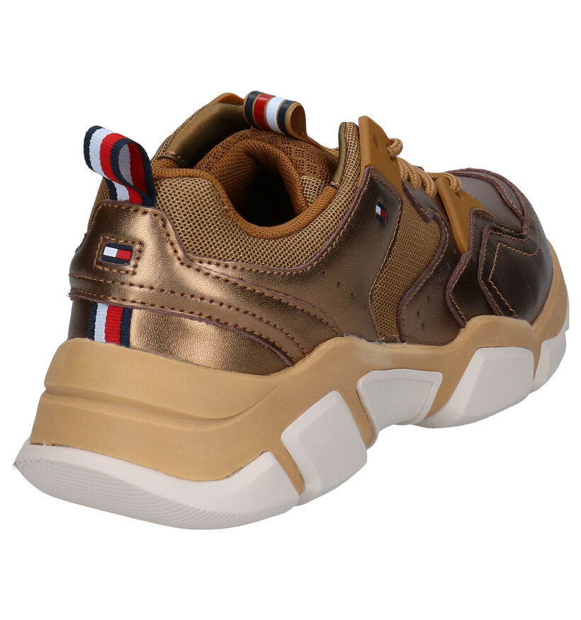 Tommy Hilfiger Metallic Chunky Gouden Sneakers in leer (279992)