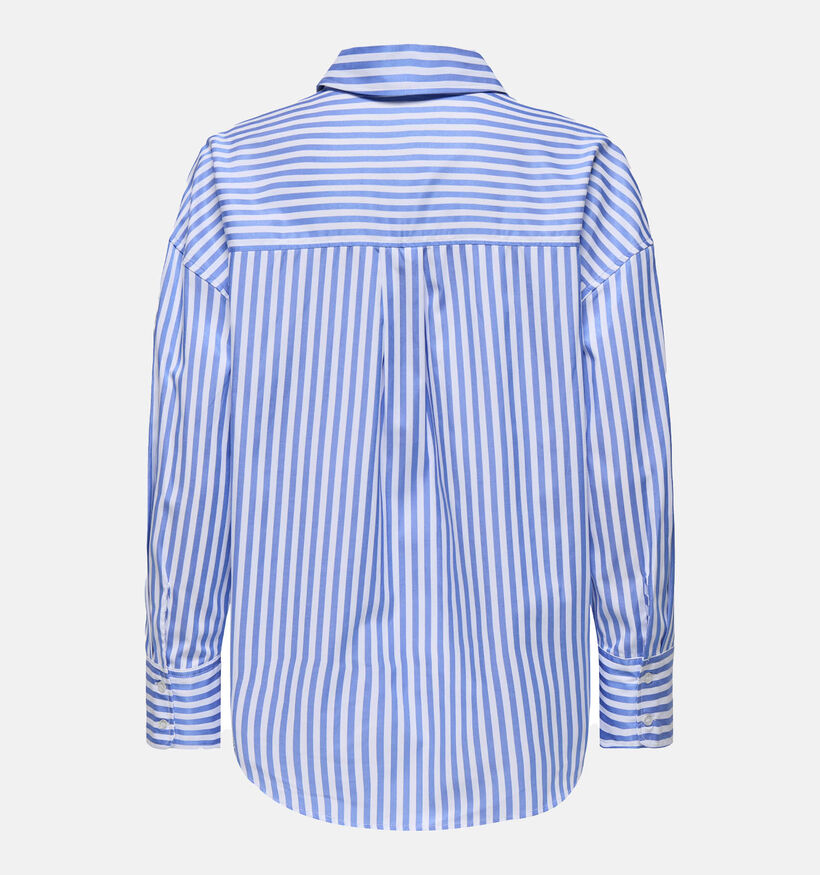 JDY Vesper Loose Striped Witte/Blauwe Hemd voor dames (366568)