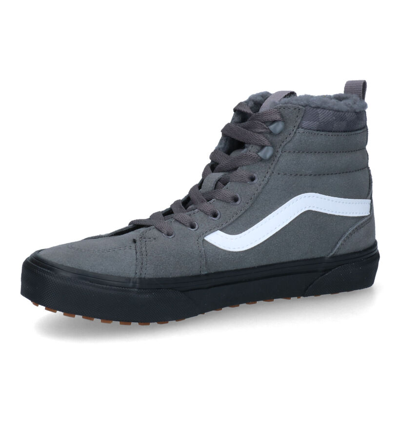 Vans Filmore HI Sherpa Baskets en Gris pour garçons (312306)