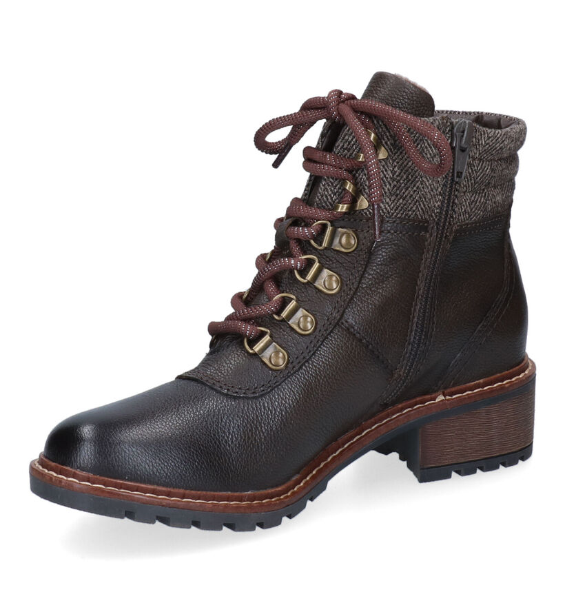 Jana Boots à lacets en Vert en cuir (298455)