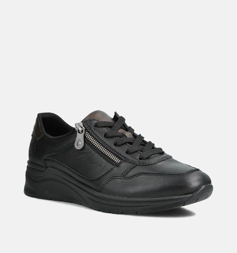 Rieker Zwarte Sneakers met Veter en Rits voor dames (360475) - geschikt voor steunzolen