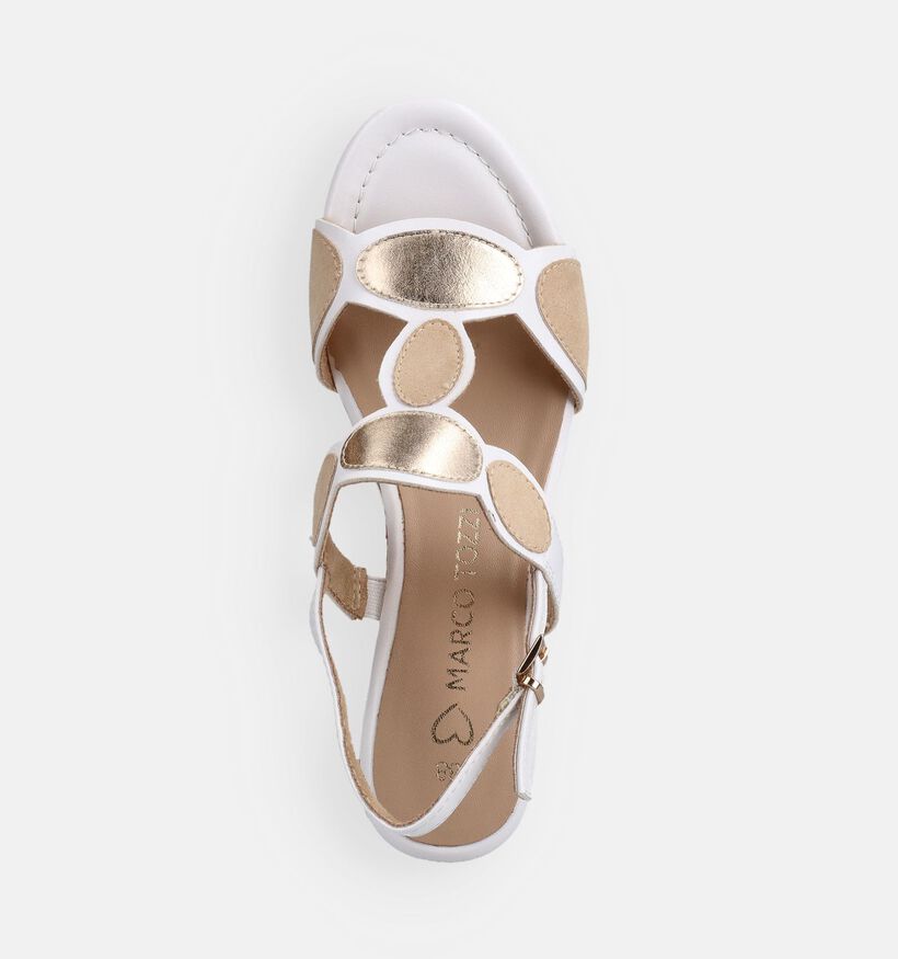Marco Tozzi Sandales compens&eacute;es en Blanc pour femmes (371875)