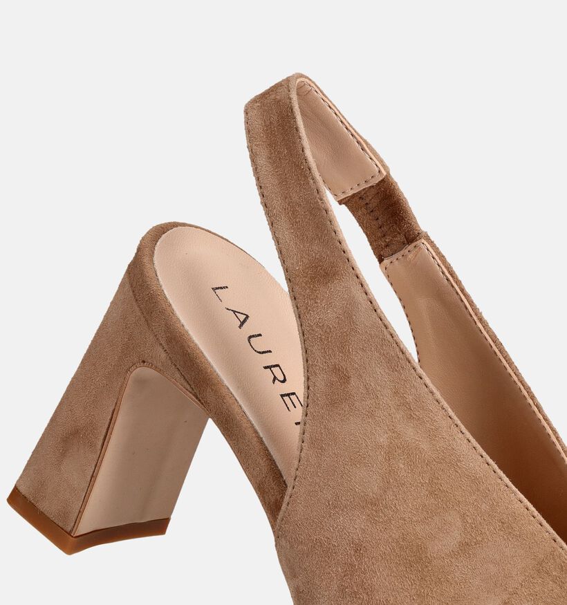 Laurent David Sandales &agrave; talons en Beige pour femmes (373561)