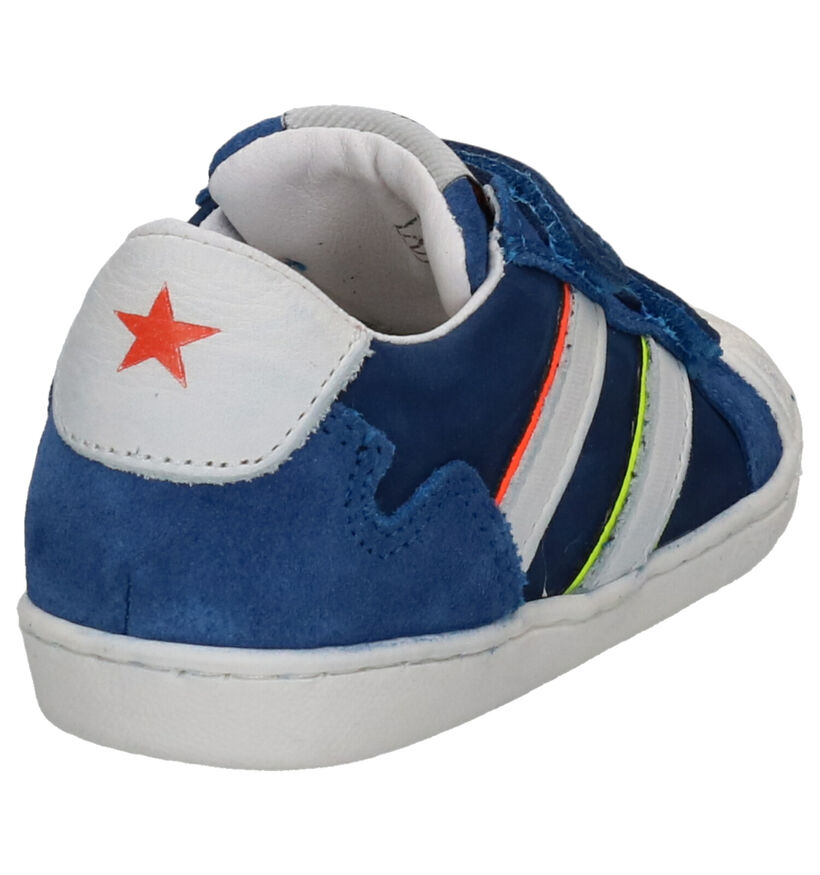 Little David Pablo Blauwe Velcroschoenen in leer (273223)