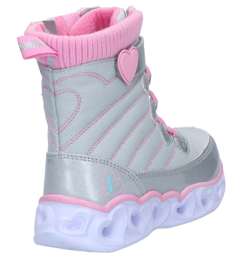 Skechers Heartlights Grijze Snowboots in stof (263424)