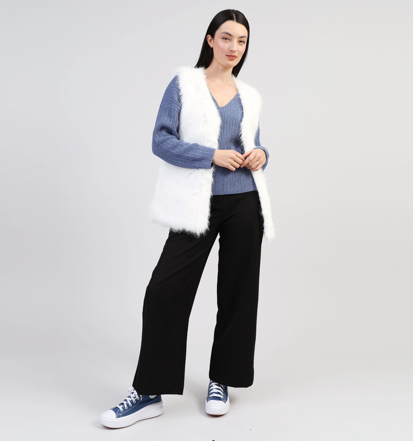 Dolce C. Witte Fluffy Bodywarmer voor dames (358487)