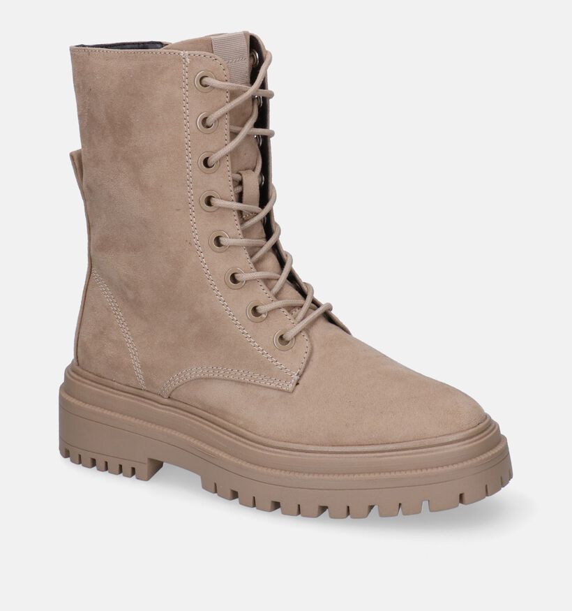 Signatur Boots à lacets en Beige pour femmes (296062)