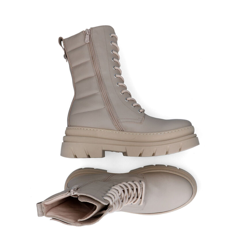 Avena Bottes à lacets en Beige pour femmes (314394)