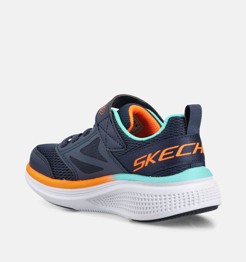 Skechers Go Run Elevate 2.0 Baskets basses en Bleu fonc&eacute; pour gar&ccedil;ons (375676) - pour semelles orthop&eacute;diques