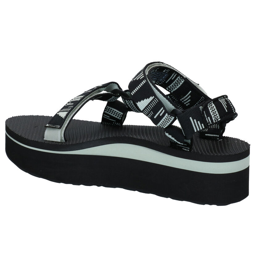 Teva Flatform Sandales en Beige en textile (276303)