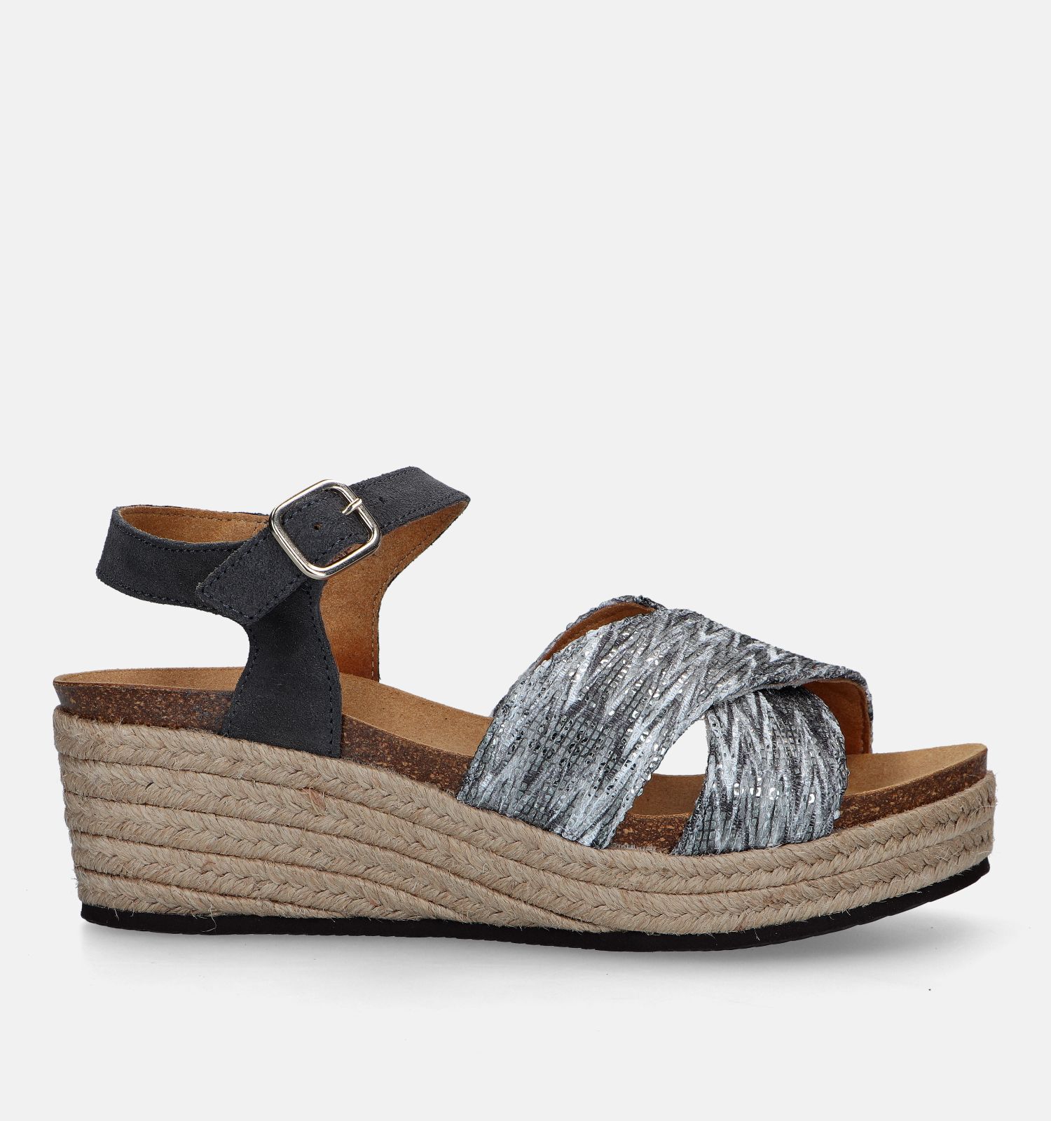 Scholl Sevilla Grijze Sandalen Met Sleehak Dames Sandalen Online op TORFS.BE