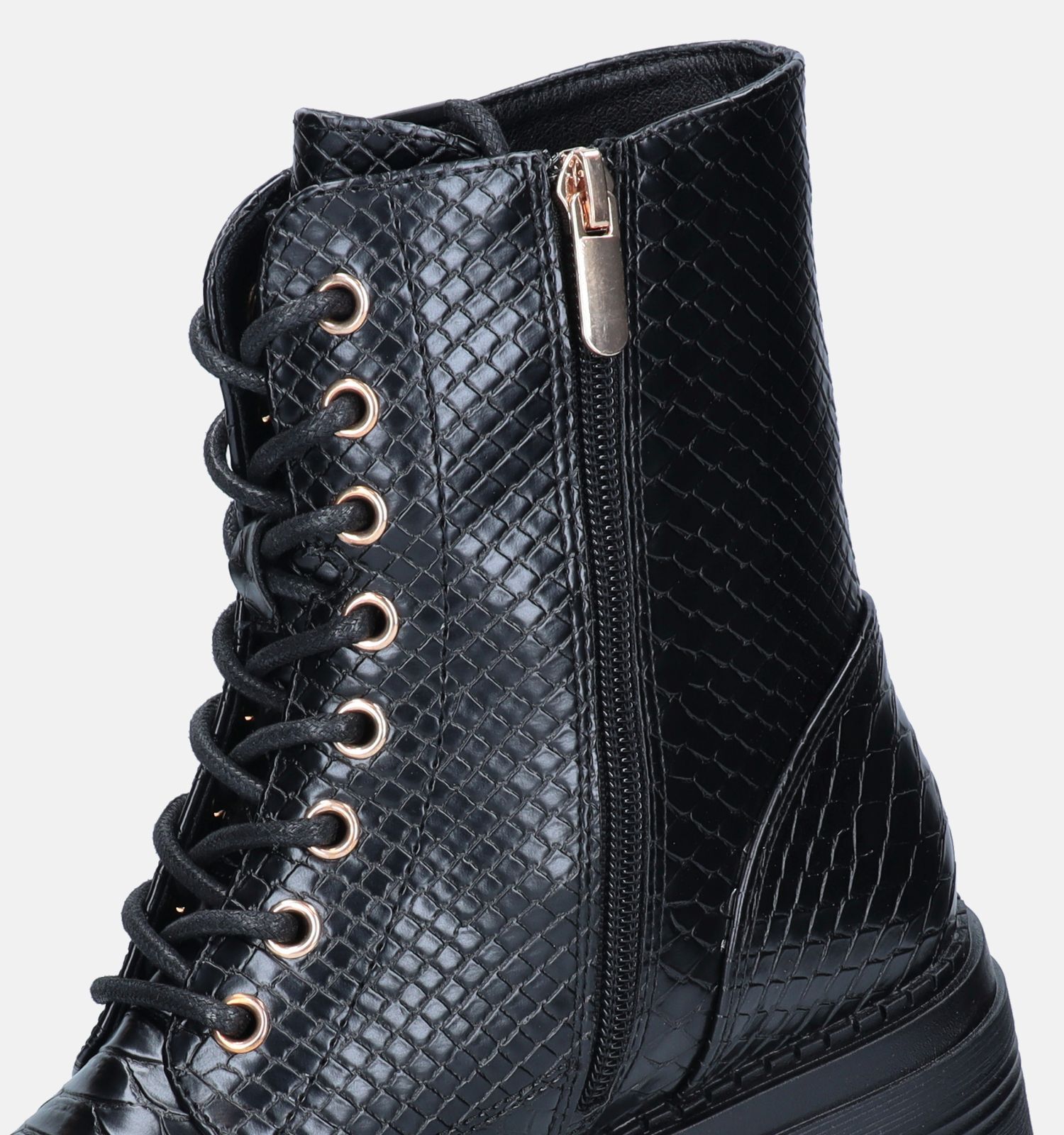 Poelman veterboots zwart outlet