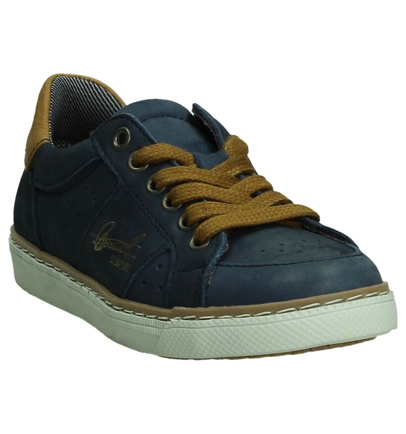 Veterschoen Blauw Bullboxer in nubuck (192307)