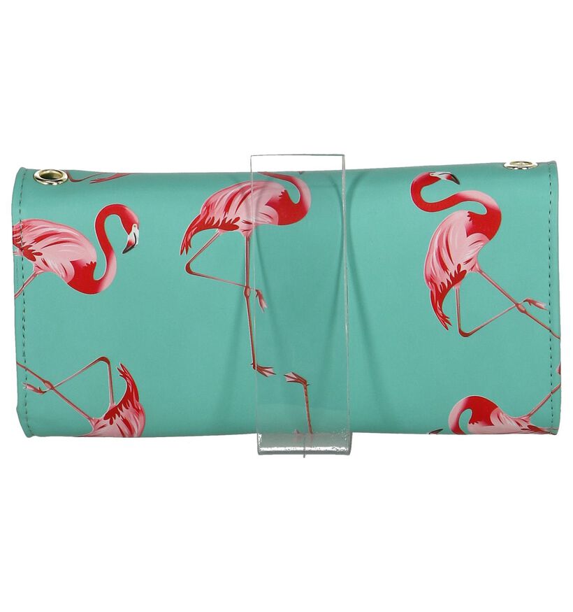 Shagwear Flamingo Turquoise Clutch Tasje in kunstleer (232856)