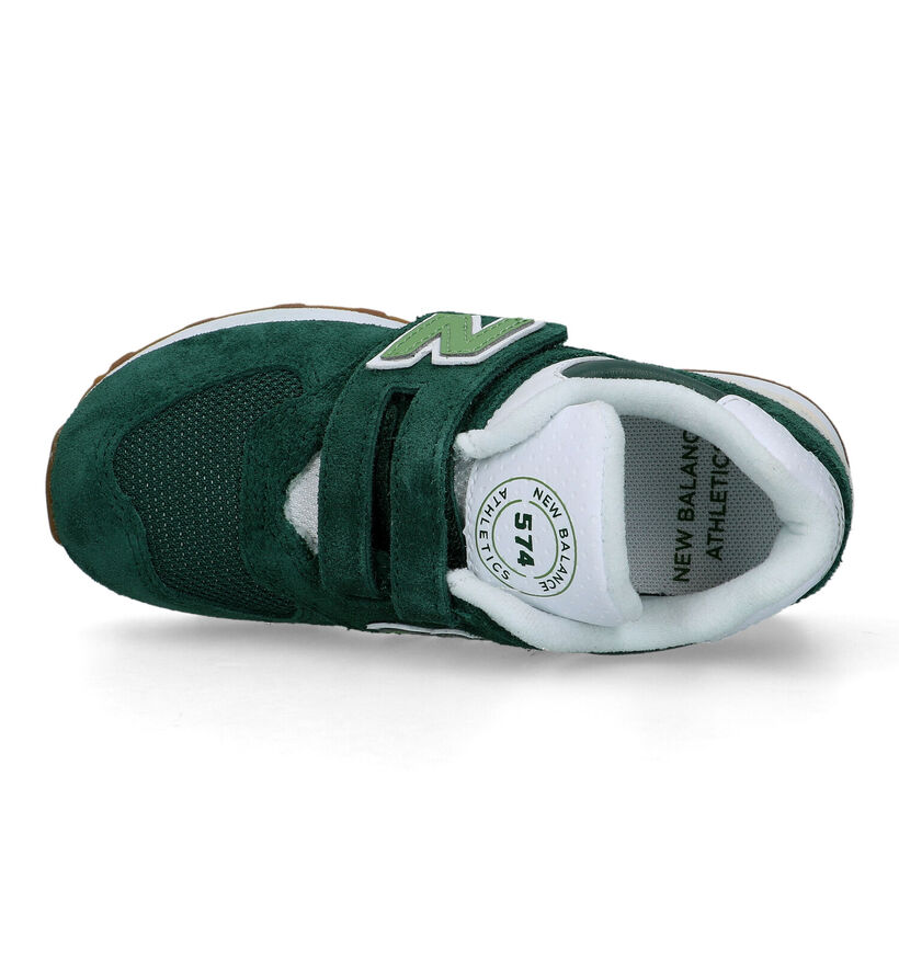 New Balance PV574 Baskets en Vert pour garçons (319260) - pour semelles orthopédiques