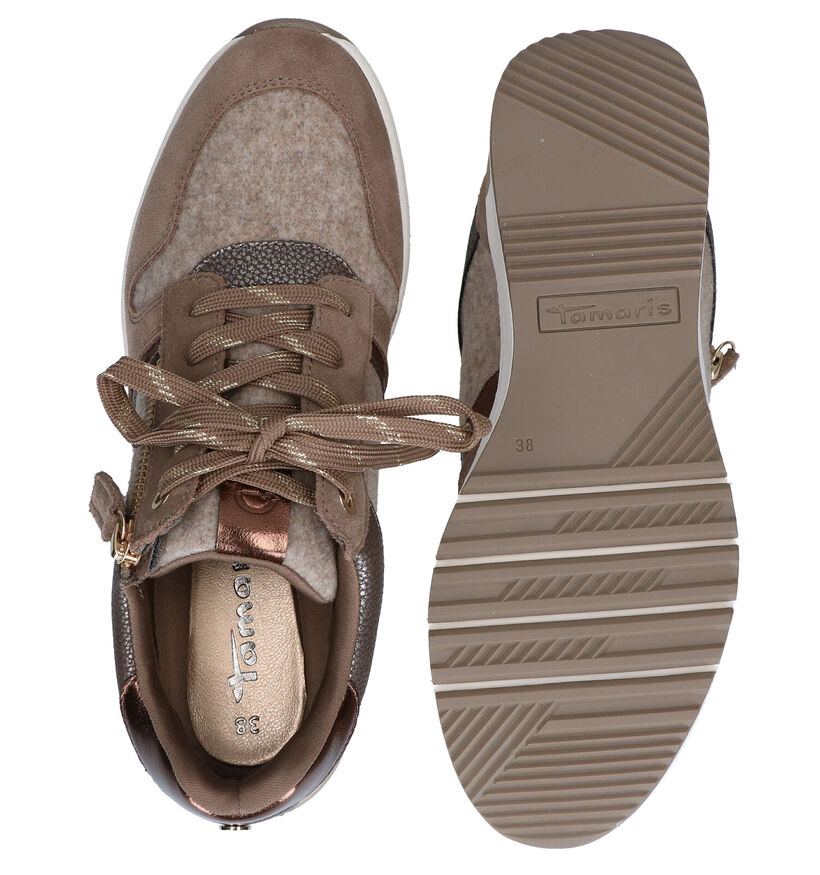 Tamaris Baskets casual en Taupe en nubuck (293961)