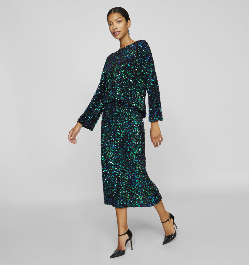 Vila Faith Groene Lange rok met pailletten voor dames (348746)
