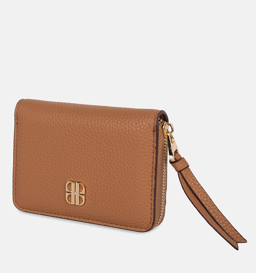 Laurent David Porte-monnaie zipp&eacute; en Cognac pour femmes (374049)