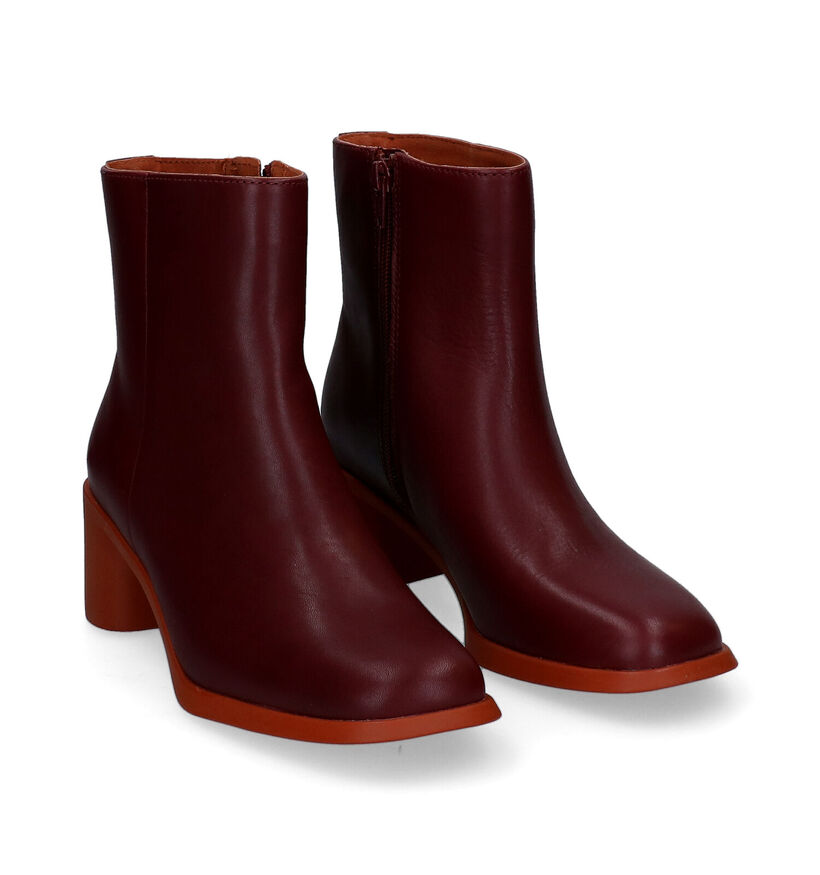 Camper Bottines à talons en Bordeaux en cuir (299917)