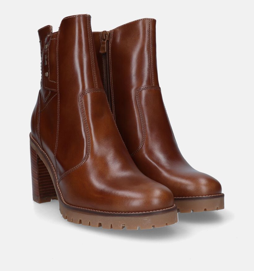 NeroGiardini Bottines avec talon carré en Cognac pour femmes (330732)